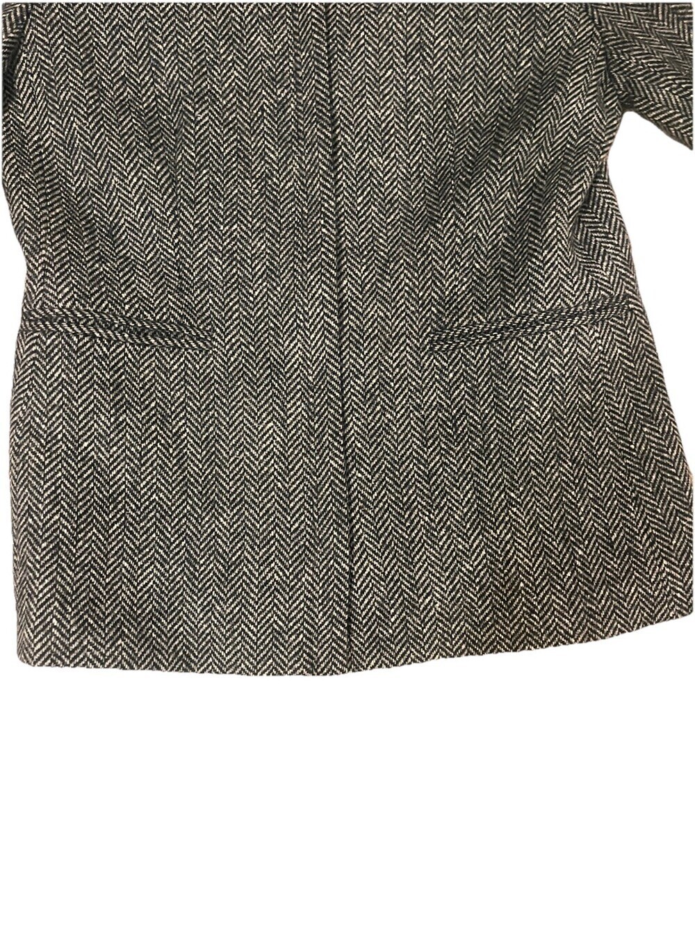 LAUREN RALPH LAUREN Women’s 8 Gray Herringbone Woolmark Wool Zip Jacket Lined - Picture 3 of 12